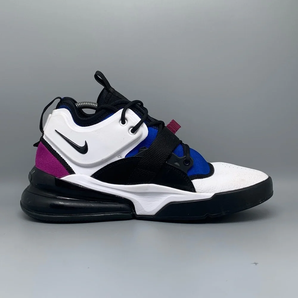 Nike Air Force 270 White Black Purple‎ Basketball Shoes AH6772-101 Men’s Sz 11
